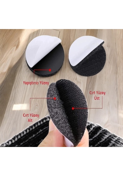 Halı Kilim Kaydırmaz Cırt 10 Adet Kendinden Yapışkanlı Sabitleyic