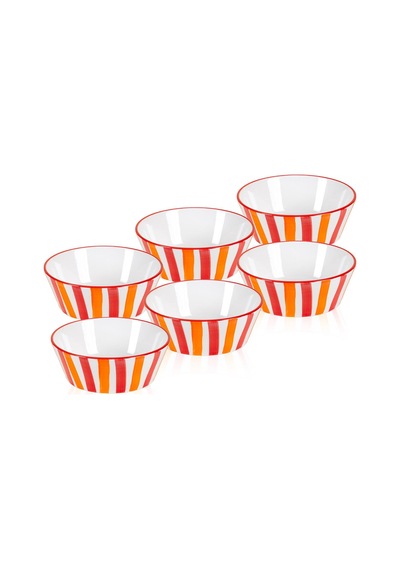 The Mia Joy Çorba Kasesi 6lı Set Kırmızı 14 Cm Kırmızı