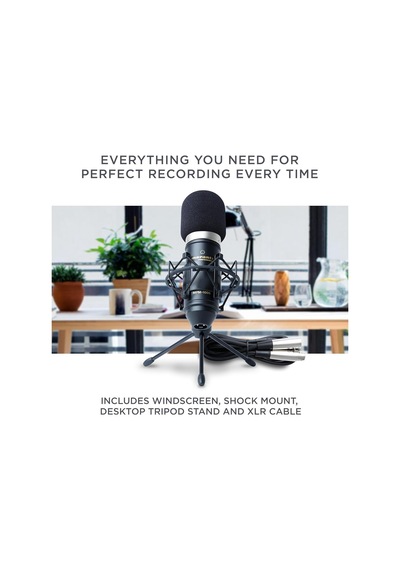 Mpm-1000 - Podcast, Akış, Şarkı Söyleme, Tele-çalışma Ve Oyun İçin Masa Standı Ve Kablolu Xlr Kondenser Stüdy