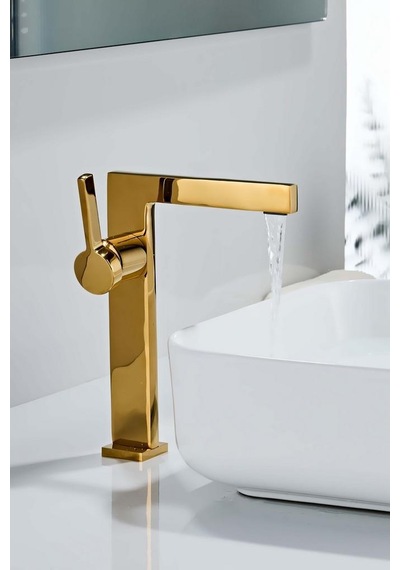 Sera Uzun Lavabo Bataryası Parlak Altın
