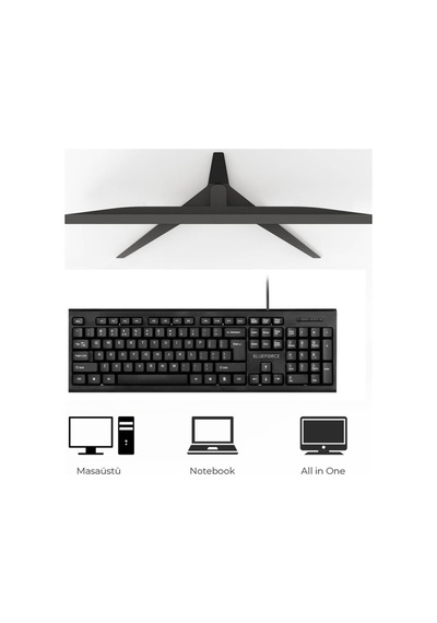 K-720 Usb Kablolu Klavye Türkçe Q Siyah