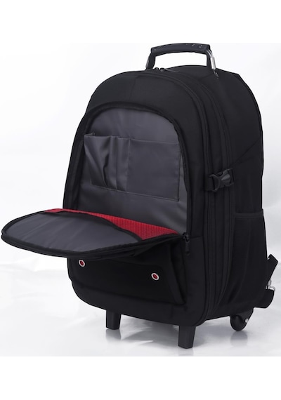 Classone Vıp Travel Serisi Trol-vıp100 Tekerlekli Trolley 17,3,15,6,14 Uyumlu Sırt Laptop Çantası - Siyah Siyah