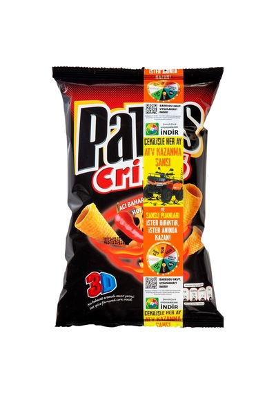 Patos Critos Süper Plus Cips Acılı 115 G - Acılı Mısır Cipsi 8'li Avantaj Paketi - 8 Adet Tarı