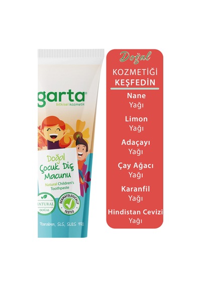 2 Adet Doğal Florürsüz Çocuk Diş Macunu Çilekli 75 Ml