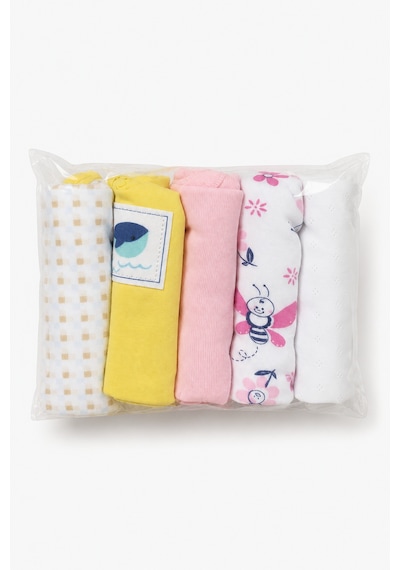 Babyhola 5'li Atlet Kol Çıtçıtlı Badi Mix Set Pembe