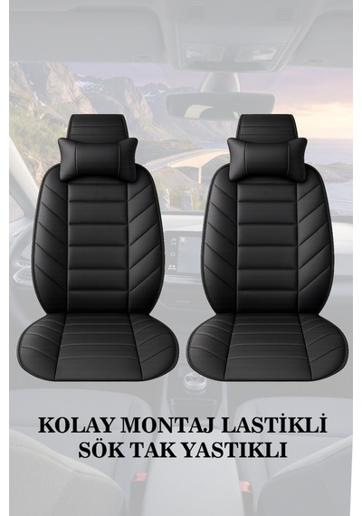 Dacia Duster 2019 Uyumlu Lüks Premium Siyah Renk 2 Adet Minder Ve Yastık