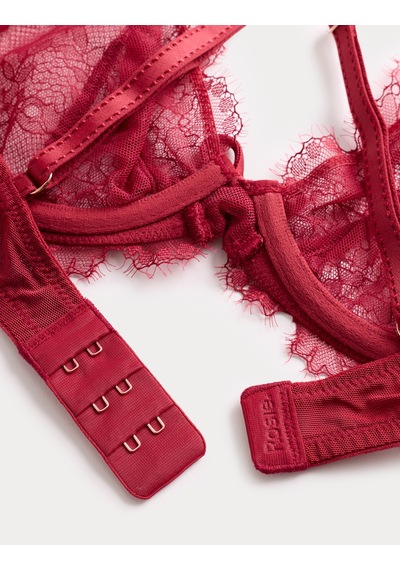 Marks & Spencer Dantelli Destekli Plunge Sütyen T81006844D Kırmızı