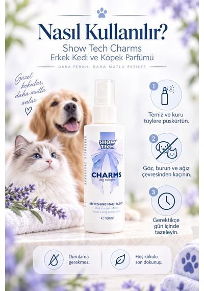 Showtech Charms Erkek Kedi Ve Köpek Parfümü 100 Ml