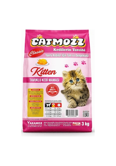 Catmozz Classic Tavuklu Yavru Kedi Maması 3 KG