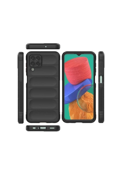 Samsung Galaxy M33 Uyumlu Silikon Kılıf - Kamera Korumalı Esnek Yeni Nesil Airbag Kapak -Siyah