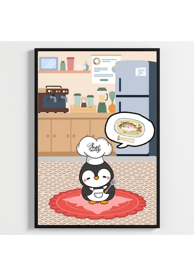 Besay Yes Chef Sevimli Aşçılar Modern Mutfak Posteri Dekoratif 3lü Set A2 Çerçevesiz