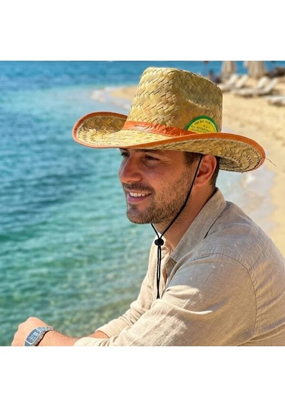 Veraura Lifestyle Hasır Erkek Foter Kovboy Şapka Pls.bez Kenar - Kuşak Çok Renkli