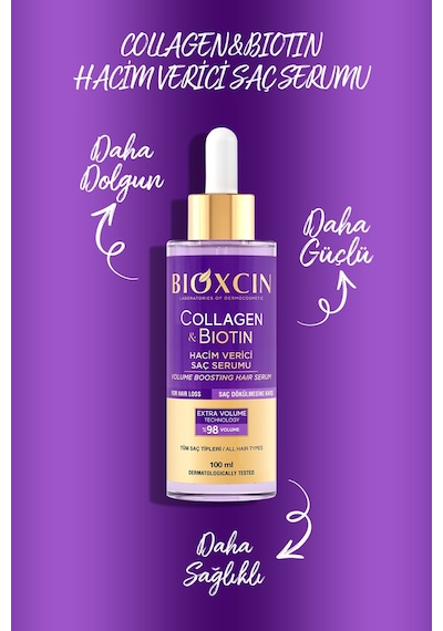 Collagen & Biotin Ekstra Hacim Serumu  100 Ml - Kolajen Biotin İnce Seyrek Saçlar