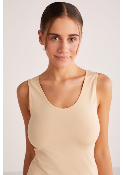 Kom Basic Singlet Kadın Atlet Beyaz