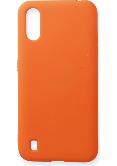 Newface - 896 - Samsung Galaxy Uyumlu A01 Kılıf Nano İçi Kadife Silikon - Csmo-tex - - Turuncu