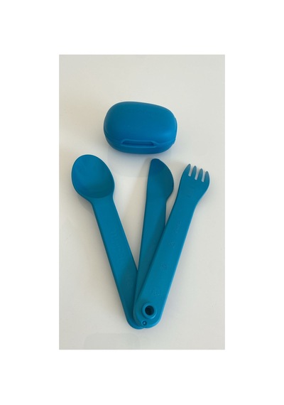 Tuperware Kutulu Kaşık Çatal Bıçak 3lü Set Mavi