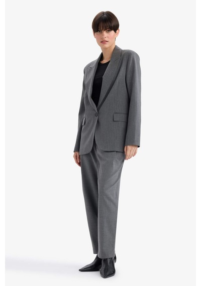 Defacto Regular Fit Düğmeli Blazer Ceket F9465ax25augr93 Gri