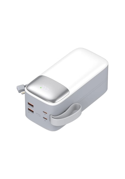 Sword SW-50PO3 50000 Mah Pd 22.5 W Hızlı Şarj Kendinden Kablolu Type-c & Lightning Powerbank Beyaz