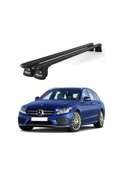 Trio-ıı Mercedes C-class Kombi 2015 Ve Sonrası Uyumlu Siyah Kilitli Ara Atkı Port Bagaj Tavan Barı
