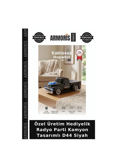 Özel Üretim Hediyelik Radyo Parti Kamyon Tasarımlı D44 Siyah