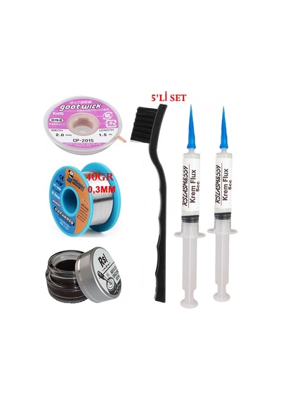 Mechanic Lehim Teli 0,3mm 40gr Havya Uc Temizleyici Rslasm Flux Ve Cp-2015 Lehim Emme Teli Seti10