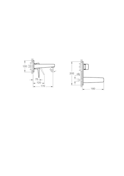 Artema A4273874 Root Square Ankastre Lavabo Bataryası Soft Altın