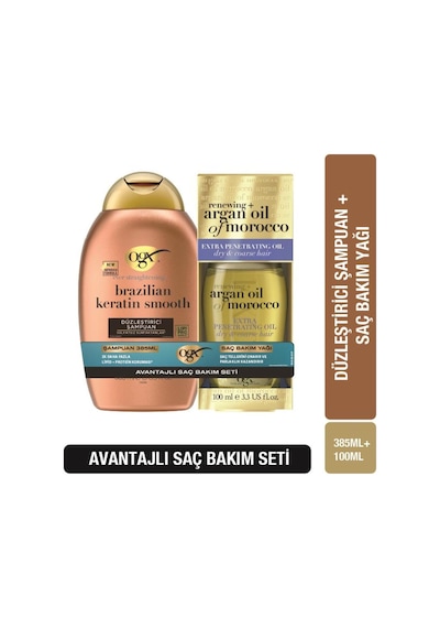 Ogx Brazilian Keratin Şampuan 385 Ml + Argan Yağ 100 Ml Normal