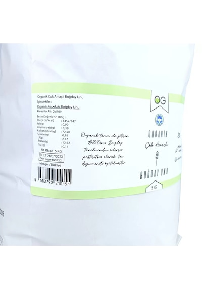 OG natural Organik Çok Amaçlı Buğday Unu 5 Kg 5 KG