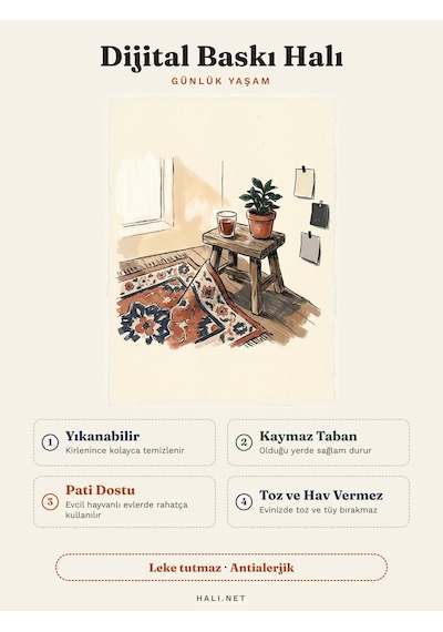Bespoky Madalyon Desenli Salon Halısı
