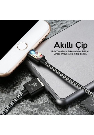 Dux Ducis K-One Cable Usb Lightning Şarj Kablosu 1 Metre Siyah