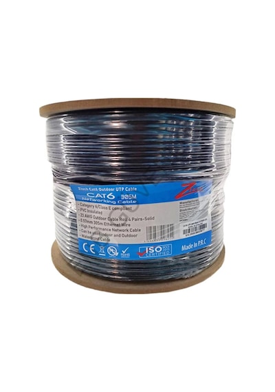 Ztech Cat 6 Kablo 23 Awg Yer Altı Siyah 305 Mt
