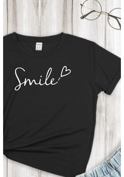 Startmore Çocuk Tişört Smile Baskılı Siyah