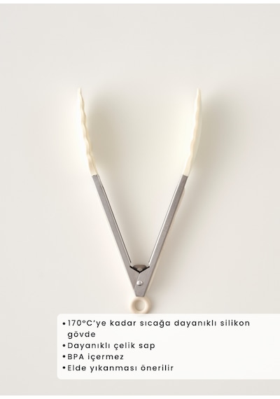 Bella Maison Olivia 2'li Silikon Mutfak Gereçleri Seti Krem Krem