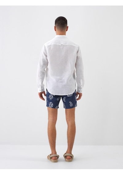 Xint Beyaz %100 Keten Regular Fit Gömlek 700963