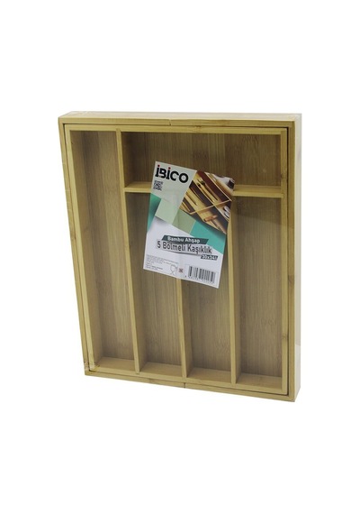 İbico İ22-205 Ahşap Bambu Çekmece İçi Kaşıklık Kapalı: 29x35cm, Açık: 43.2x35cm