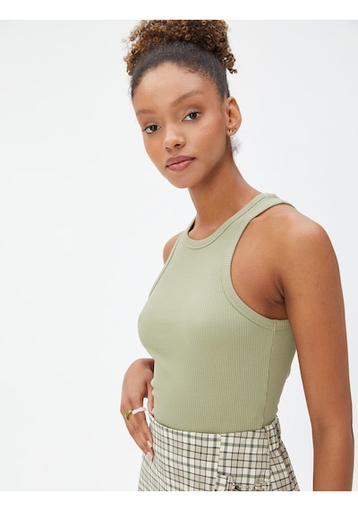 Koton Halter Yaka Fitilli Atlet Basic Biye Detaylı Pamuklu Haki 3sal30167ık 3SAL30167IK875 Haki Koton Halter Yaka Fitilli Atlet Basic Biye Detaylı Pamuklu Haki 3sal30167ık 3SAL30167IK875 Haki