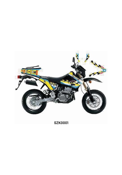 Suzuki Drz 400 "piano Blue" Tasarım Motosiklet Sticker Etiket Kaplama Modeli