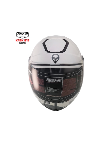 Free-m 618 Güneş Vizörlü Açık Yarım Kask Beyaz