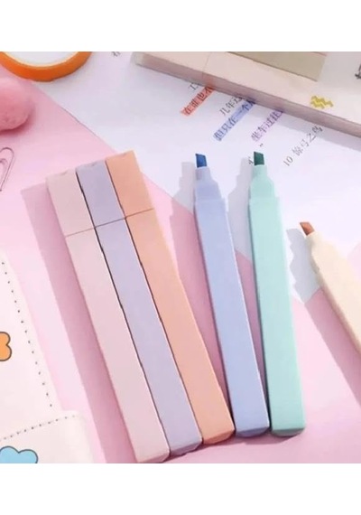 Ultra Pastel Renk Fosforlu İşaretleme Kalemi 6'li Set, İşaretleme Kalemi, Okul Ve Öğrenciler İçin Genel