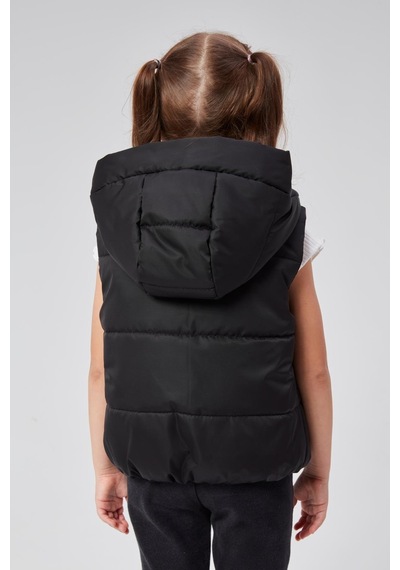 Benitto Kids Kapüşonlu Kız Çocuk Şişme Yelek 51307 Siyah