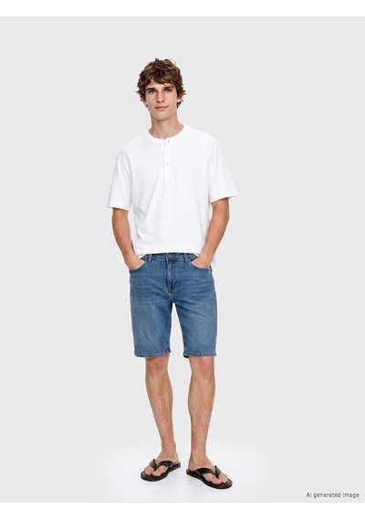 Lcw Jeans İndigo Süper Skinny Fit Erkek Jean Şort