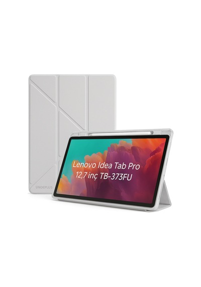 Lenovo Idea Tab Pro 12.7inç Tb-373fu Kılıf Kalem Bölmeli Trifolding Case Kılıf