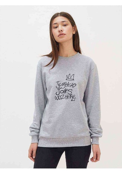 Riverdale Jughead Baskılı Gri Kadın Sweatshirt