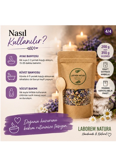 Laborem Natura Mor Çiçekler Çok Amaçlı Banyo, Ayak Ve Vücut Tuzu Mineralli Rahatlatıcı Bakım Tuzu 200 Gr