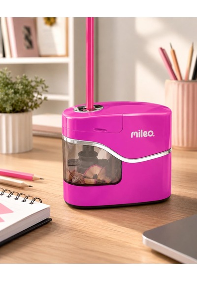 Mileo Pilli Otomatik Pembe Kalemtraş
