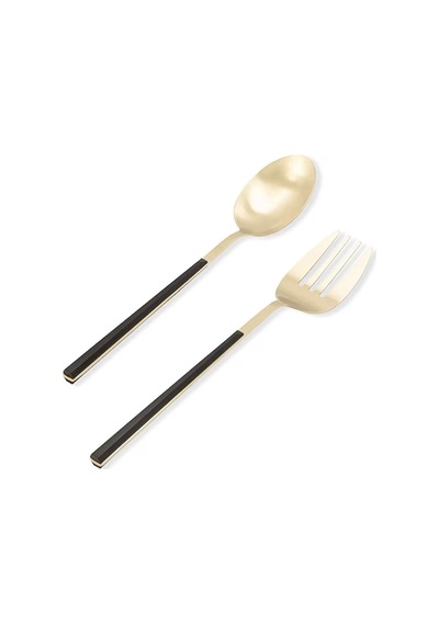 Thee Mia Bianco 2 Parça Salata Servis Takımı - Siyah / Gold Renkli