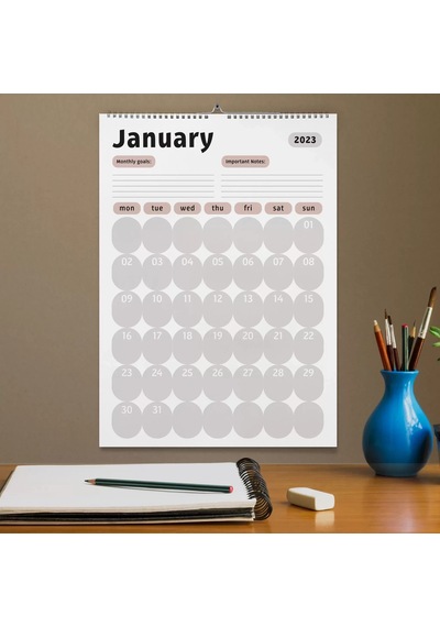 2027 Duvar Takvimi, Aylık Planlama Duvar Takvimi, Duvar Planlayıcısı, Pastel Boho Renk