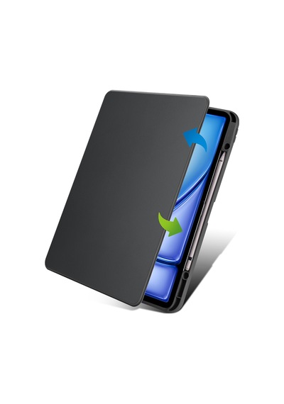 Apple Uyumlu iPad Air 11inç M2 2024 Kılıf Termik Kalem Bölmeli Dönebilen Standlı Kılıf Air 4./5.nesil
