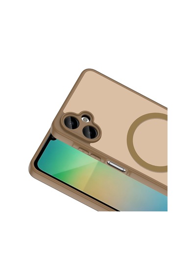 Galaxy A06 Kılıf M-safe Şarj Özellikli Zore Babet Kapak - Kahverengi
