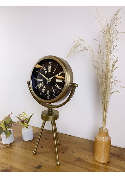 Antique Black Eskitme Üç Ayaklı Masa Saati